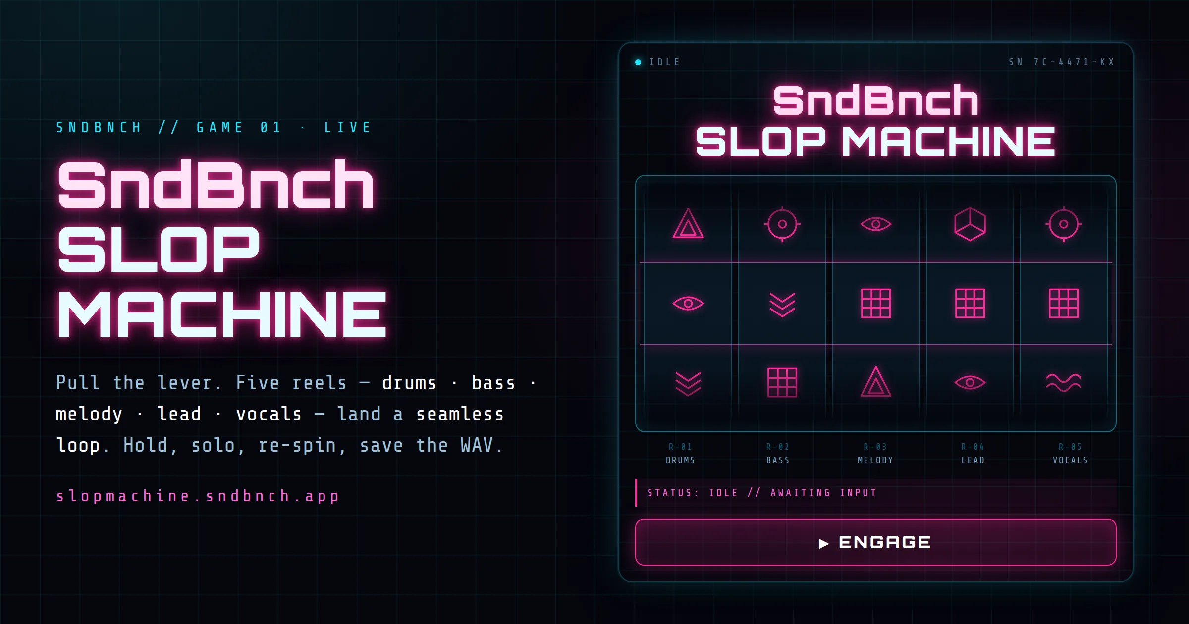 SndBnch Slop Machine media card
